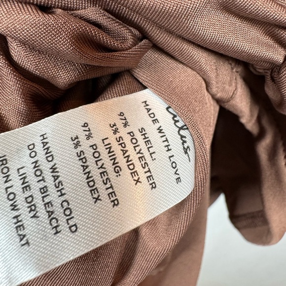 Lulus Strapless Ruched Mini Dress Taupe L - Picture 6 of 8